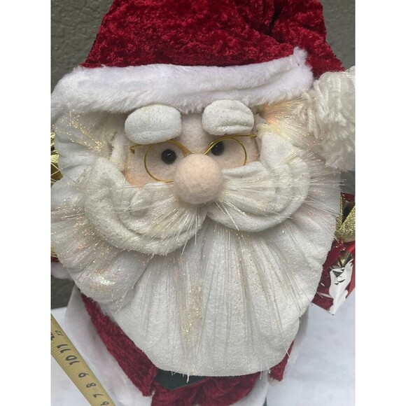 VTG Holiday Seasons Fiber Optic Santa 22” Toy Bag Lights Up Multi Color Tested - Picture 12 of 16